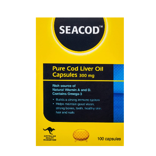 Gl Seacod Pure Cod Liver Oil 300mg Cap 100's