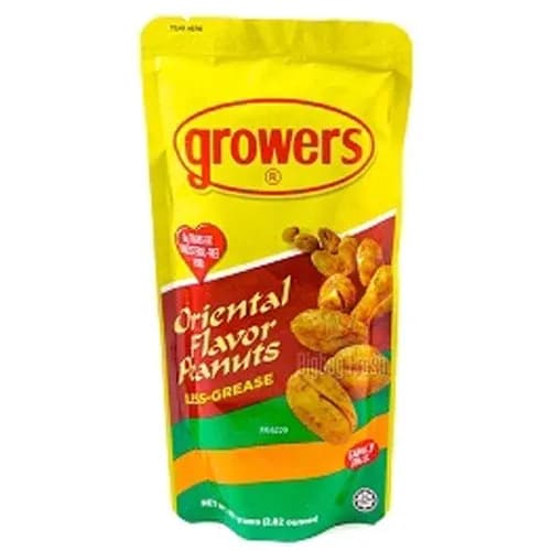 Growers Less Grease Peanuts Oriental Flavour 80 G