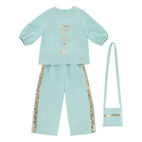 Tiffany blue Medkhan set 6Y -  Brush And Needle
