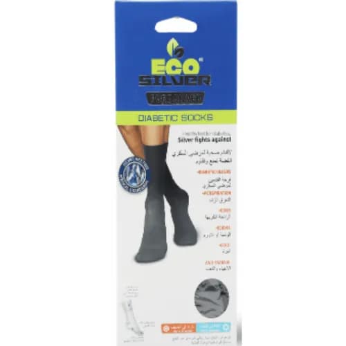 Eco-silver Diabetic Socks, Black 43-45