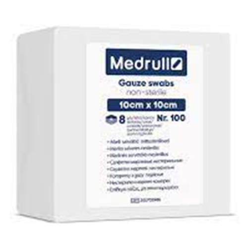 Medrull Gauze Swab Non-Woven 10Cmx10cm 4Ply Nr.100