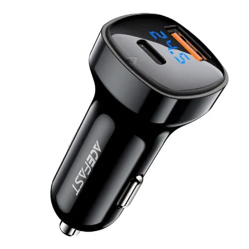 Acefast B4 Digital Display 66W(Usb-C+Usb-A) Dual Port Car Charger