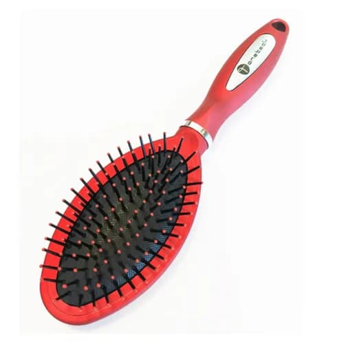 Hair Brush Oval Red Shiny