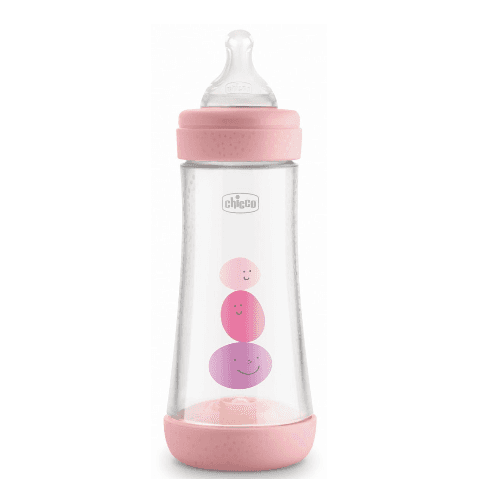 Chicco Perfect5 Bottle For Girls 4M+ - 300Ml - Fast Flow - Silicone