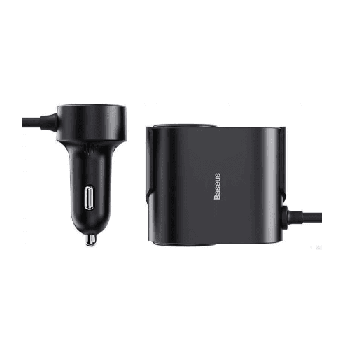 Baseus High Efficiency Pro 1-for-2 Car Cigarette Lighter 30W Cosmic Black