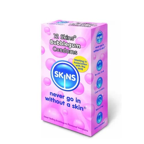 Skins Bubble Gum Flavoured Lub Condoms 12S