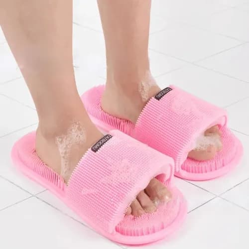 Silicone Magic Bathroom Slipper Pink Color Single Piece