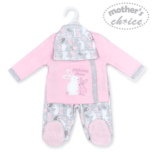 Mothers Choice Baby 3 Pcs Set Of Top, Pants & Hat 6/9M (Buy 1 Get 1 Free)