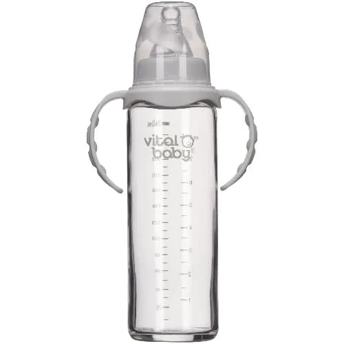 Vital Baby Nurture Glass Bottle With Handles 240 Ml