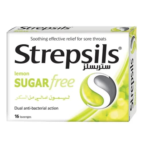 Strepsils Lozenges Lemon Sugar Free 16 Pieces