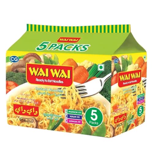 Wai Wai Vegetable Brown Instant Noodles 75 G Pack Of 5