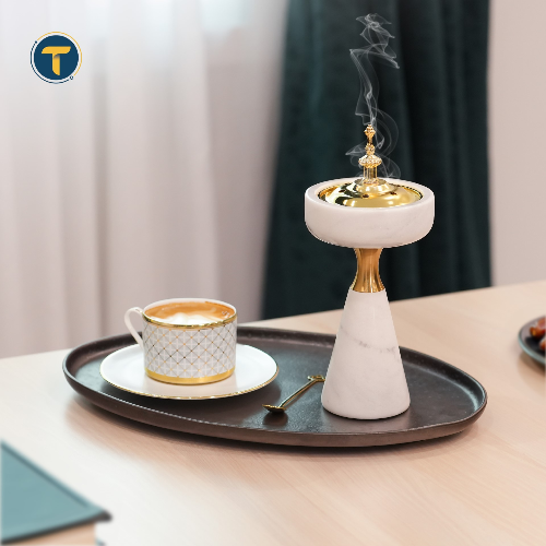 Royal marble incense burner -  Tropic Trading