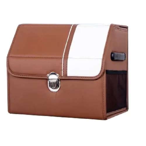 Pu Leather Folding Storage Bag For Car"Xh30-1" Light Brown