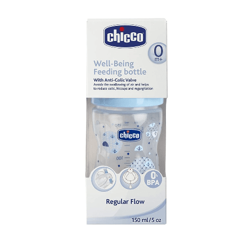 Chicco Well Being Bottle Glass Boy 150Ml 0Months+