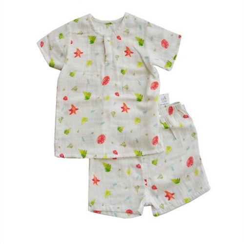 Tickle Tickle Wild Maple Organic Muslin Shorts And Tee Set 3-4 Years (Buy 1 Get 1 Free)