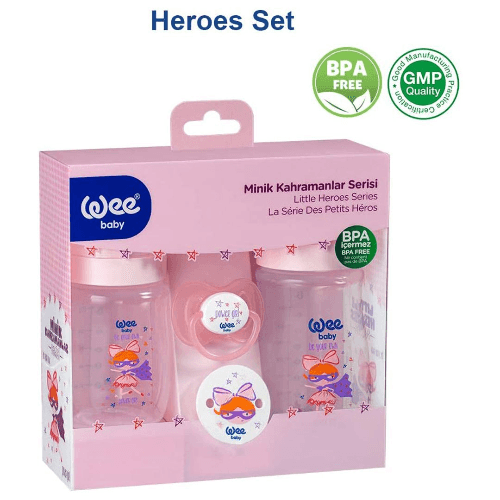 Wee Baby Feeding Hero Set Pink (Buy 1 Get 1 Free)