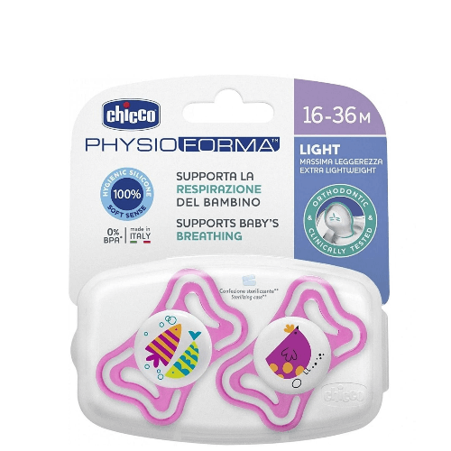 Chicco Soother Physio Light Girl 16 36M Sil 2 P