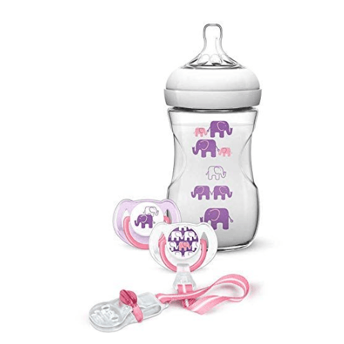 Avent Natural Feeding Plastic Bottle Purple Set