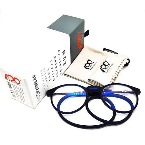 Medical Reading Glass Power +2 Mag Round Blue