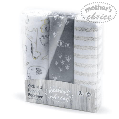 Mothers Choise Item: 3Pk Flannel Receiver With Overlock Binding - 1 (Buy 1 Get 1 Free)