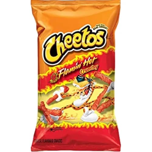 Cheetos Flamin Hot Crunchy Cheese Snacks Imported 226.8 Gm