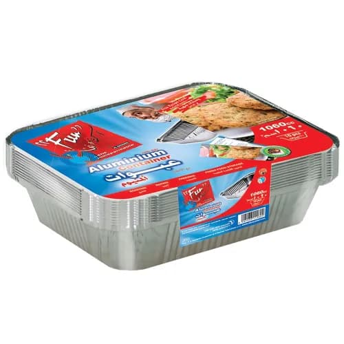 Fun Aluminum Container With Lid 1850cc 10 Pieces