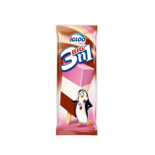 Igloo Big 3 in 1 Strawberry Vanilla Chocolate Ice Cream 90ml