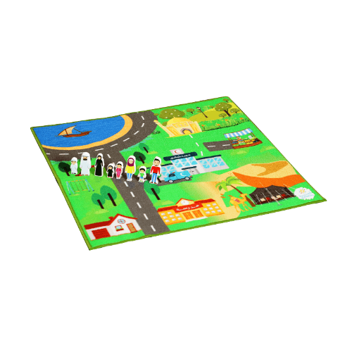 Arabic City Activity Rug -  Almuneera Trading