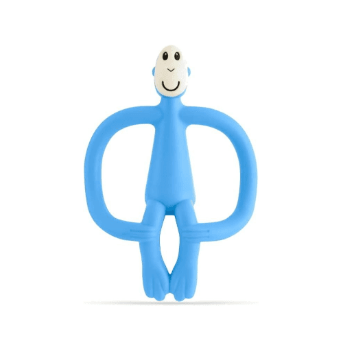 Matchstick Monkey Original Teether & Gel Applicator Silicone Rubine Light Blue Monkey