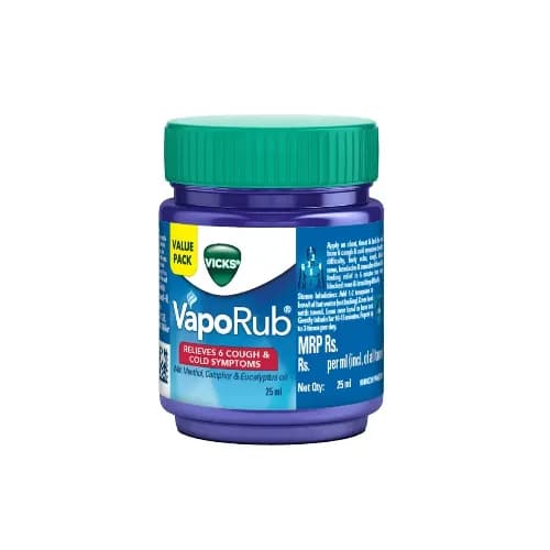 Vicks Vaporub Relieves Cough & Cold Symptoms, 25Ml