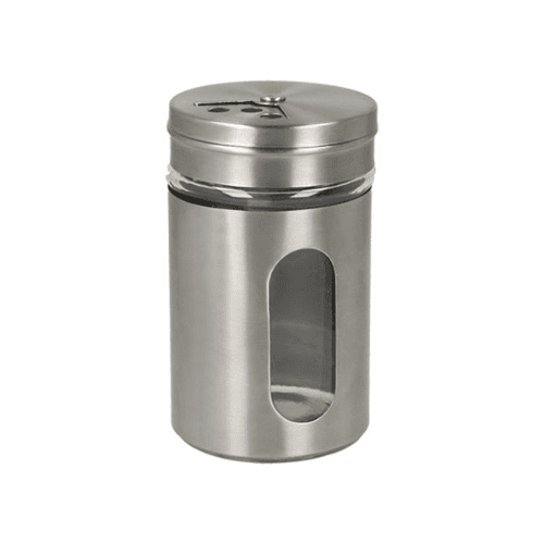 Mxc-165 Glass Salt&Pepper Spice Shaker Glassw/Teel Rotating Lid-Mxc-165