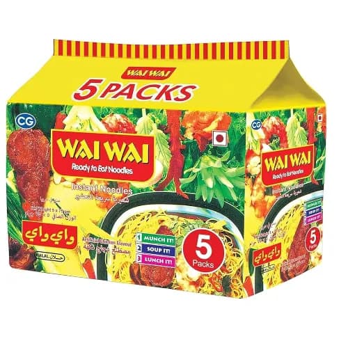 Wai Wai Chicken Flavor Brown Instant Noodles 75 G Pack Of 5