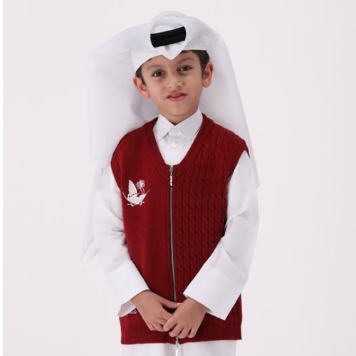 Burgundy Knitted Unisex Vest -  4 years