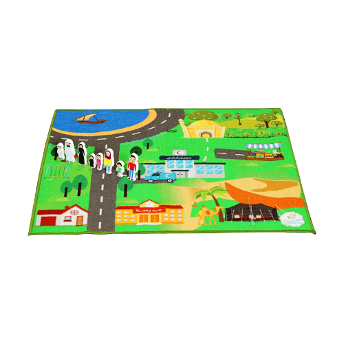 Arabic City Activity Rug -  Almuneera Trading