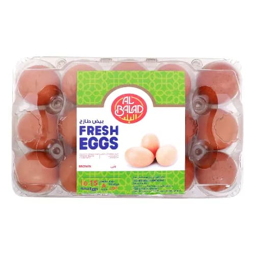 Al Balad Brown Eggs Large 15 Pcs