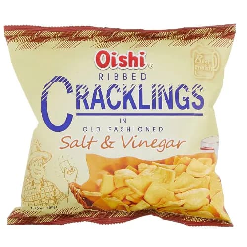 Oishi Ribbed Salt & Vinegar Cracklings 50 Gr