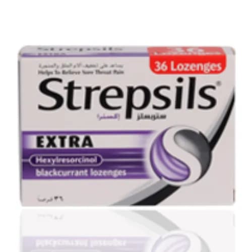 Strepsils Extra Blackcurrant Lozenges 36'S