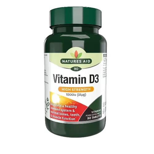 Natures Aid Vitamin D3 1000 IU Tablets 90's