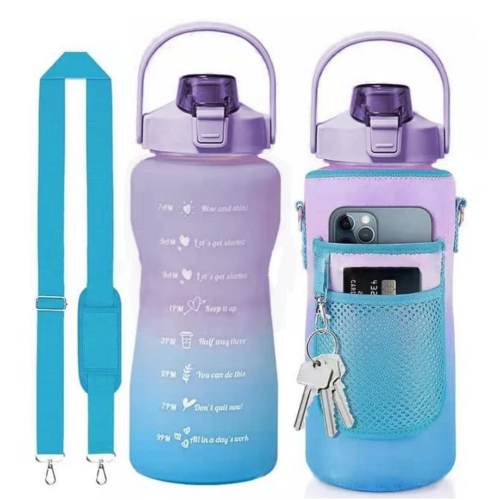 Water Bottle With Phone Bag Blue