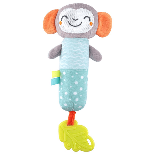 Moon Jungle Friends Soft Monkey Rattle Plush Toy & Teether