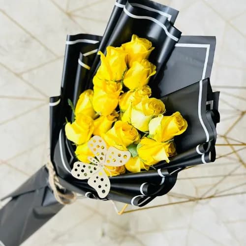 Yellow En Butterfly Bouquet