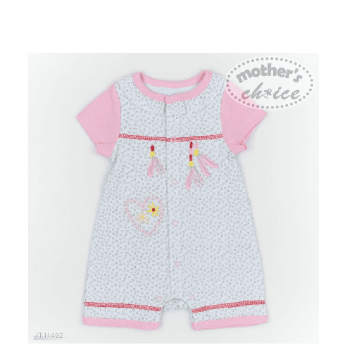Mothers Choice Baby Short Sleeve Romper.White 0/3M (Buy 1 Get 1 Free)