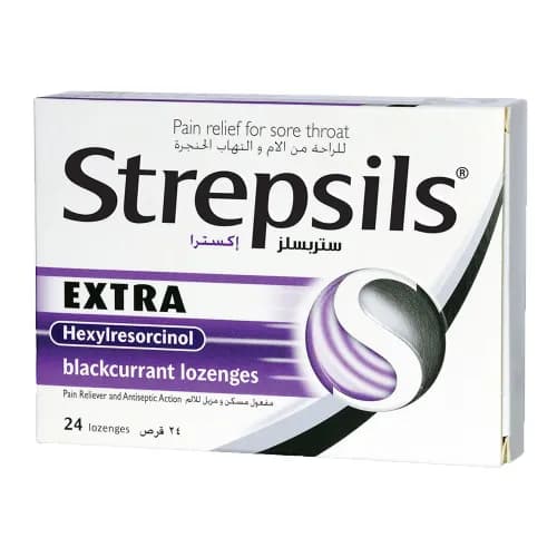 Strepsils Lozenges Extra Blackcurrant 24 Pieces