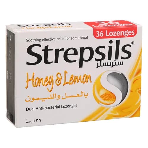 Strepsils Lozenges Honey & Lemon 36 Pieces