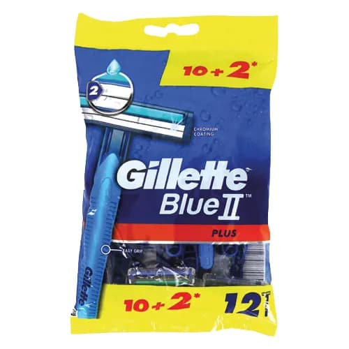 Gillette Blue Ii Disposable Razors Plus 10 + 2 Pieces