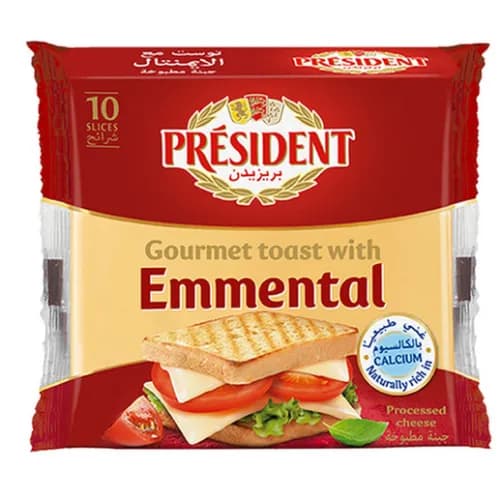 President Gourmet Toast With Emmental Cheese Slices 200G