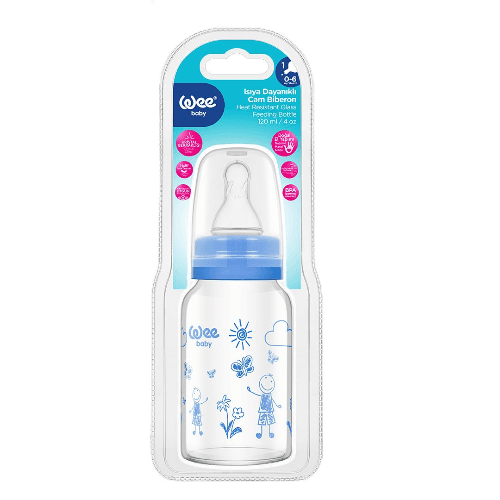 Wee Baby Heat Resistant Glass Feeding Bottle 120Ml (Sold Separately Subject To Availability)