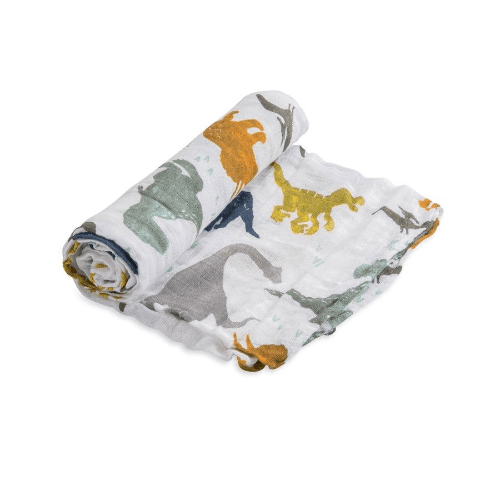 Little Unicorn Cotton Muslin Swaddle Blanket Dino Friends