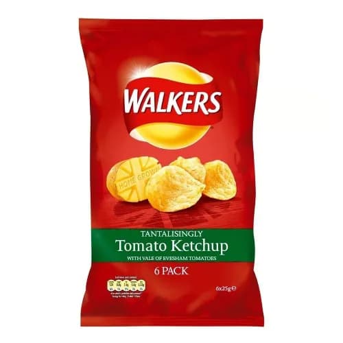 Walkers Potato Chips Tomato Ketchup 6 X 25G