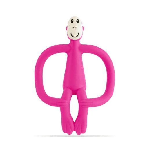 Matchstick Monkey Original Teether & Gel Applicator Silicone Rubine Pink Monkey